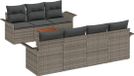 vidaXL Tuinbank Set 8-delig Grijs Polyrattan