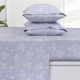 Tribeca Living 100% katoenen Duitse flanellen lakenset - 200 g/m², diepe zak, ultrazacht en gezellig, king, giovanna bloemen