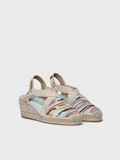 Toni Pons Dames espadrille met sleehak en veelkleurig borduurwerk