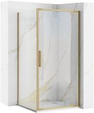 REA Rapid Swing - Hoekdouchecabine - Geborsteld Goud - 90x90 Vierkant