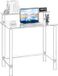 Vevor Acryl Computerbureau 2-laags Kantoortafel met Monitorstandaard, Modern Bureau (draagvermogen 60 kg) voor Slaapkamer Kantoor Studeerkamer Garderobekast, 50 x 80 x 88 cm (Transparant)