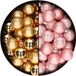 Othmar Decorations Bv Mini kerstballen - 48x st - goud en lichtroze - 2,5 cm - glas - kerstversiering