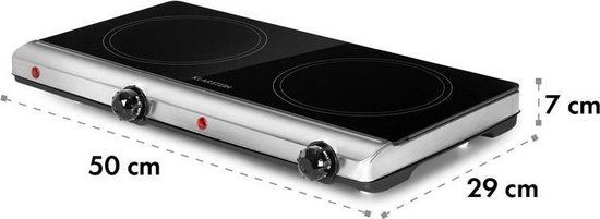 Klarstein Cookbuddy - Dubbele Kookplaat - 2400W - 2 Kookzones - Zilver