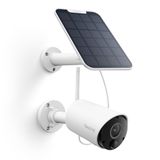 Reolink Argus Eco met Zonnepaneel, 5MP Beveiligings Camera Buiten voor thuis, Draadloze Outdoor WiFi Batterij Camera Buiten, 2.4/5GHz WiFi, 2-Weg Audio, IR Nachtzicht PIR Bewegingsdetectie