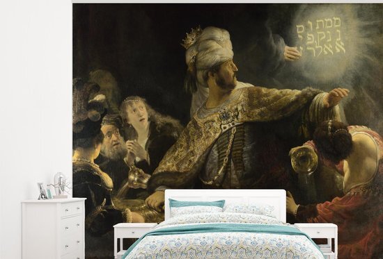 Nr1Wallpaper Behang - Fotobehang Het feestmaal van Belsazar - Rembrandt van Rijn - Breedte 325 cm x hoogte 260 cm