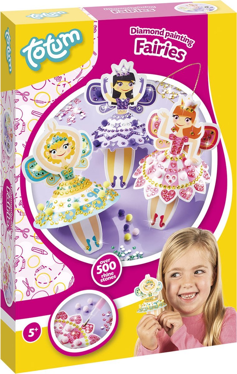 Totum - Diamond Paint Fairies popjes maken - hobbyset fee, elf en prinses - creatief - cadeautip