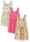Minoti Meisjes Jurk 3-pack mouwloos fruitprint - kniehoogte