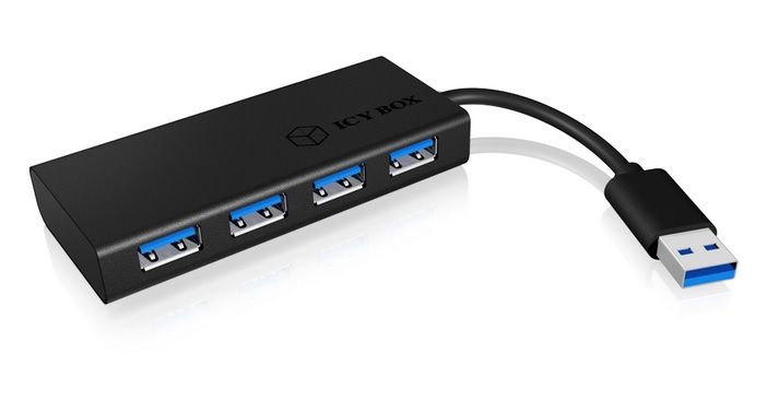 ICY BOX IB-AC6104-B - USB 3.1 Gen 1 Hub - 4 Ports - Zwart