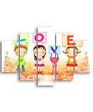 Homemania Wandfoto, 5 stuks, Valentine's Day-from Living, Room-Multicolor, 95 x 0,3 x 60 cm, HM205MDF070, MDF