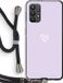 Case Company® - Samsung Galaxy A32 4G Case with Cord - Small Heart Purple - Black Cord - Full Protection