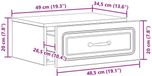 vidaXL Muurbevestigde Nachttafel Oud hout 49 x 34,5 x 20 cm