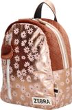 Zebra Trends Girls Rugzak - Metallic Pink - Bloemetjes - S - Schooltas - Meisjes Rugtas - Roze