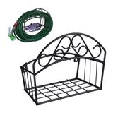 Relaxdays tuinslanghouder muur - voor 30 m 5/8" tuinslang - wandslanghouder - metaal - zwart