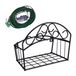 Relaxdays tuinslanghouder muur - voor 30 m 5/8" tuinslang - wandslanghouder - metaal - zwart