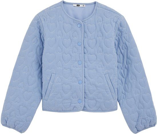 WE Fashion Meisjes bomberjack met embroideries Pastel blue