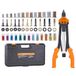 VEVOR Klinknagel Moer Gereedschap, 16" Klinknoot Tool Kit met 13 STKS Metrische en SAE doorns, 186 STKS Klinknagel Moeren, Semi-automatische intrekking, M3, M4, M5, M6, M8, M10, M12, 1/4-20, 5/16-18