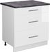Vicco Fame-Line Meuble bas de cuisine – 80 cm avec 3 tiroirs, WB Anthracite Blanc Laqué brillant