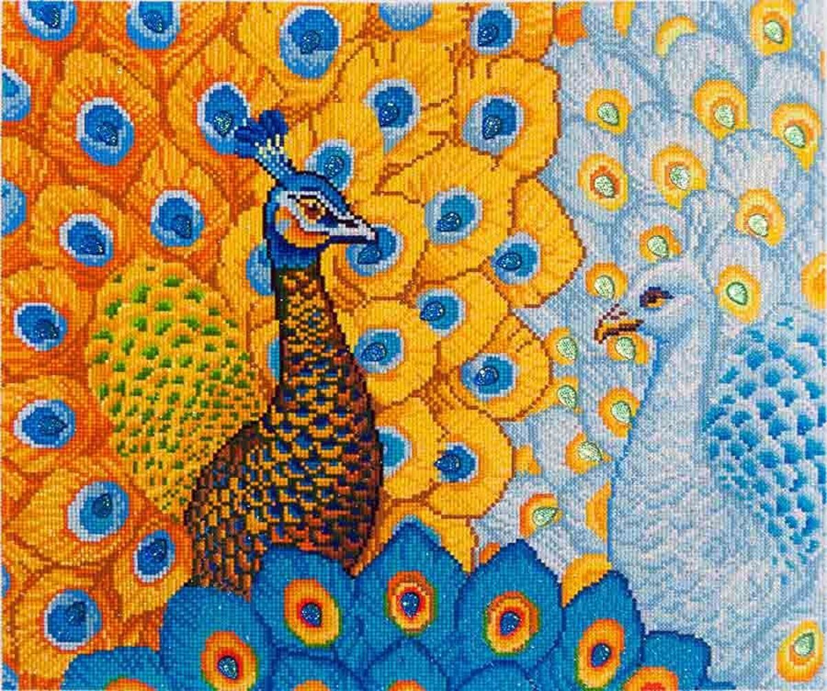 Diamond Dotz painting Romantic Peacocks 57 x 49 cm