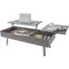 Mutital Table basse relevable rectangulaire 120x50 cm avec double plateau et grand rangement – Structure MDF et métal – Montage facile