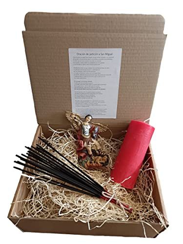 DRW Doos met aartsengel San Michael en kaars aanzoek en wierook - 8434360222307