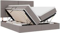 vidaXL LED-opbergbed met matras Taupe 180 x 200 cm Stof