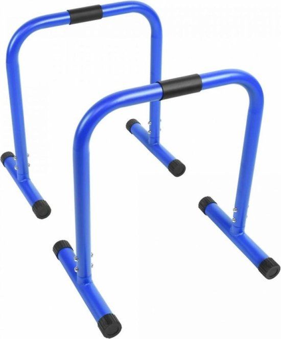 Gorilla Sports Dip Bars - Parallettes - Push up stand bar - Blauw - 2 stuks