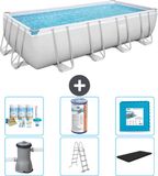 Bestway Power Steel Rechthoekig Zwembad - 488 x 244 x 122 cm - Grijs