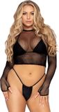 Leg Avenue Fishnet gloved crop top