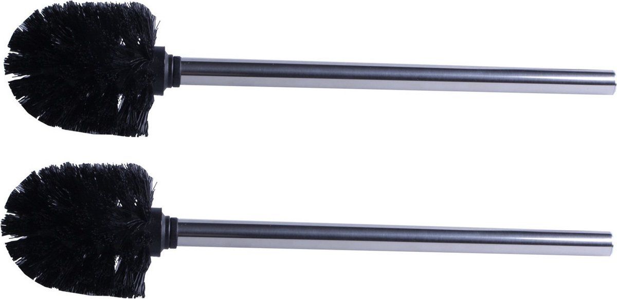 Trendo Set van 4x RVS toiletborstels zwart - 34 cm