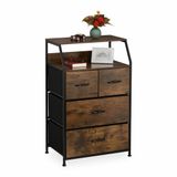 Relaxdays Ladekast Industrieel - Bruin/Zwart - 96,5 x 60 x 41,5 cm