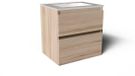 Saniclass Prime Vita Badkamermeubelset - 60x46x60cm - keramische wastafel glans wit - 1 wasbak - 1 kraangat - 2 lades - mat eiken licht