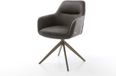DELIFE Eetkamerstoel Pejo-Flex kruisframe breed afwerking met titanium microvelours antraciet vintage 360° draaibaar rocker-functie pocketveer kern