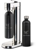 Luckymoose Bruiswatertoestel Infinity-S - Soda Maker met 2x 1,25L RVS Drinkfles Zwart - Bruiswater Toestel Zilver