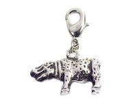 INNSPIRO NICE CHARMS nijlpaard metalen hanger met karabijnhaak 21 x 14 mm