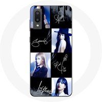Samsung Galaxy A02 hoesje zwartroze foto met handtekening