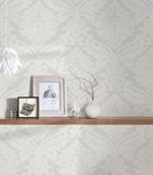 A.S. Création Barok Behang - Wit met glans - Vliesbehang - 10,05 m x 0,53 m