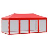 vidaXL Partytent, inklapbaar met zijwanden, rood, 3x6 meter