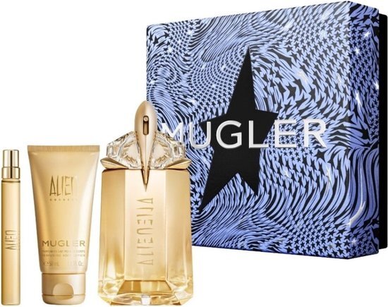 Thierry Mugler Alien Goddess Giftset - 60 ml navulbare eau de parfum spray + 10 ml navulbare eau de parfum tasspray + 50 ml bodylotion - cadeauset voor dames