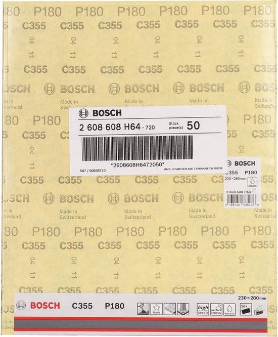 Bosch - Schuurblad papier C355 - watervast 230 x 280 mm - 180