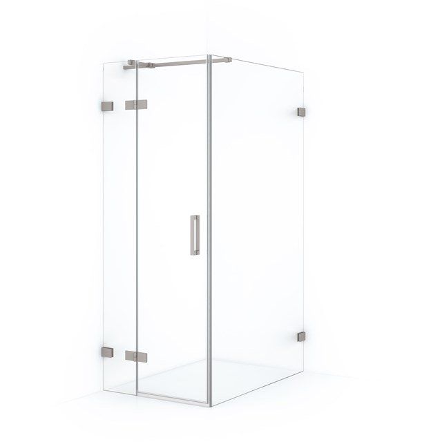 Maxaro Douchecabine Diamond 110x80cm 8mm Helder Veiligheidsglas Geborsteld RVS met Draaideur