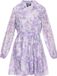 DreiMaster Vintage DreiMaster jurk met ceintuur en volant, lange mouw, V-hals, kort, gebloemd, A-lijn, viscose, polyamide, grijs, maat XL