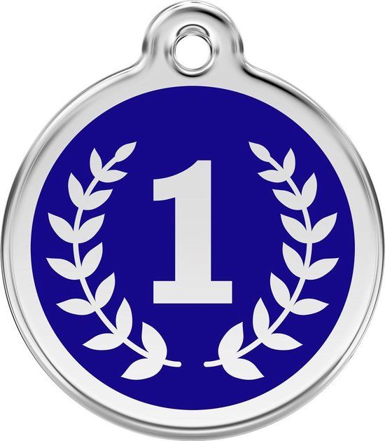 Red Dingo Hondenpenning 30 mm winnaar kampioen medaille Donkerblauw