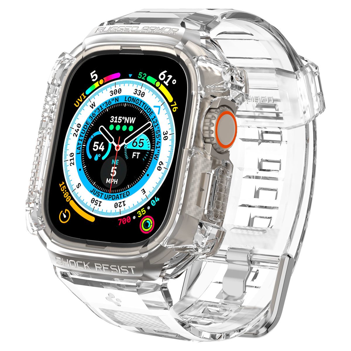 Spigen Rugged Armor Pro Case for Apple Watch Ultra 49mm - Transparent TPU - Scratch Resistant