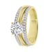 Lucardi Dames Goldplated ring met zirkonia - Ring - Cadeau - Echt Zilver