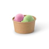 GREENBOX 50 x kartonnen ijsbekertjes, 150 ml, bruin, plasticvrij en biologisch afbreekbaar, dessertschaal, to-go beker