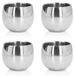 Set van 4 Dubbelwandige Inox Espresso Kopjes voor Buiten
