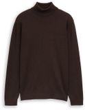 Tom Tailor Pull à col roulé en coton Taille XXL marron chocolat foncé chiné