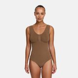 cfab - Tanktop bodysuit met corrigerende shapewear en slipje - Caramel - 2XL