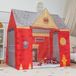 Selonis Speelhuis brandweer 110x80x115 - Speeltent voor binnen - Kindertent speelhuis - Rood-Grijs