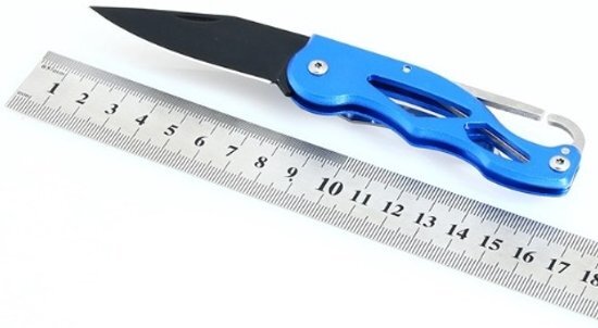 ABC-LED 16CM outdoor survival mes - blauw / zwart